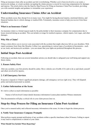 filing an insurance claim after an accident