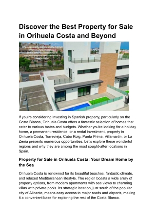 Discover the Best Property for Sale in Orihuela Costa and Beyond (2)
