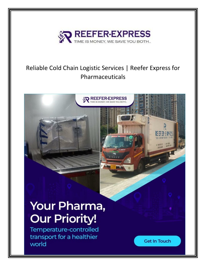 reliable cold chain logistic services reefer