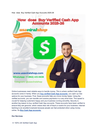 How  does  Buy Verified Cash App Accounts 2025-26