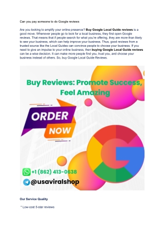 Can you pay someone to do Google reviews