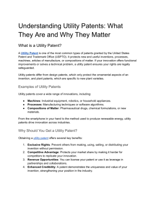 understanding utility patents what they