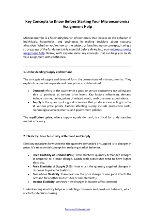 Key Concepts to Know Before Starting Your Microeconomics Assignment Help