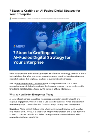 7 steps to crafting an ai fueled digital strategy
