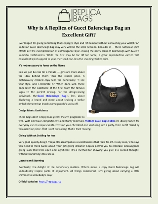 Why is A Replica of Gucci Balenciaga Bag an Excellent Gift