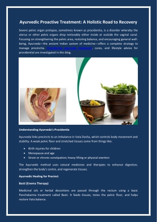 Ayurvedic Proactive Treatment A Holistic Road to Recovery