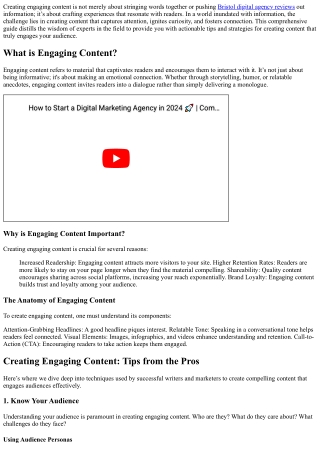 creating engaging content is not merely about