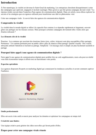 Créer une campagne virale : le savoir-faire des agences de communication digital
