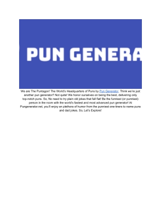 Pun Generator! Turn Your Words into Puns and Jokes