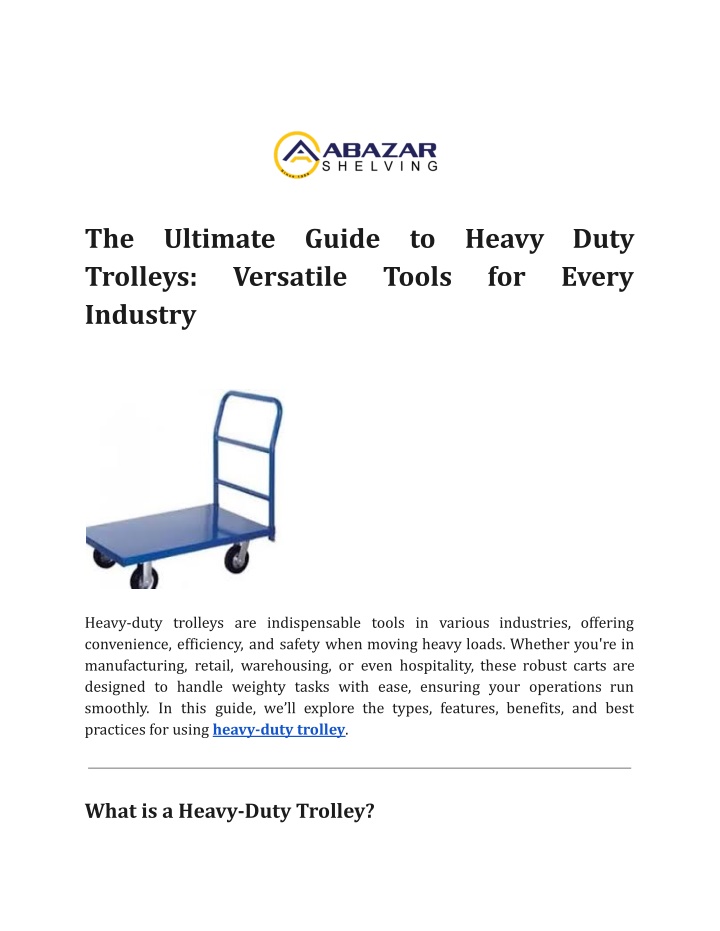 the trolleys industry