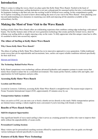 Making the Most of Your Visit to the Wave Ranch