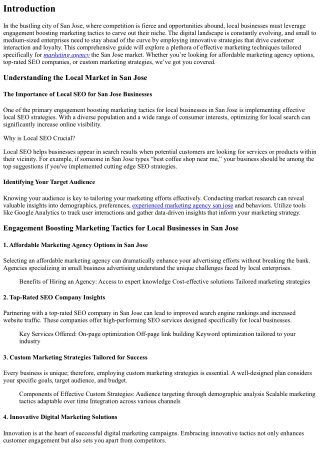 Engagement Boosting Marketing Tactics for Local Businesses in San Jose