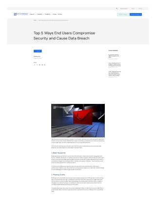 Top 5 Ways End Users Compromise Security and Cause Data Breach