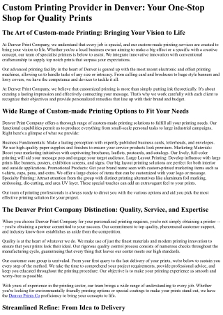 custom printing provider in denver your one stop