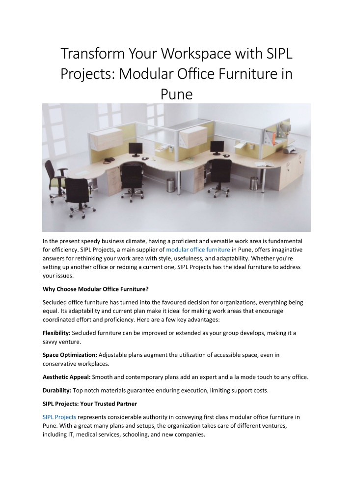 transform your workspace with sipl projects