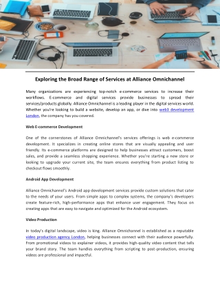 Exploring the Broad Range of Services at Alliance Omnichannel