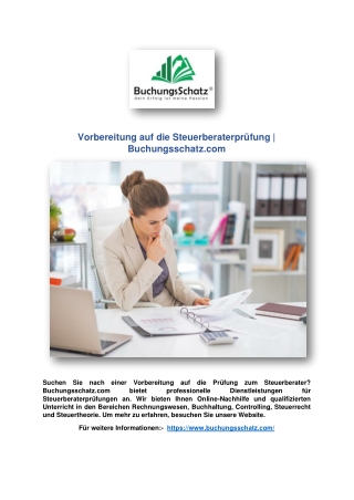 Vorbereitung auf die Steuerberaterprüfung | Buchungsschatz.com