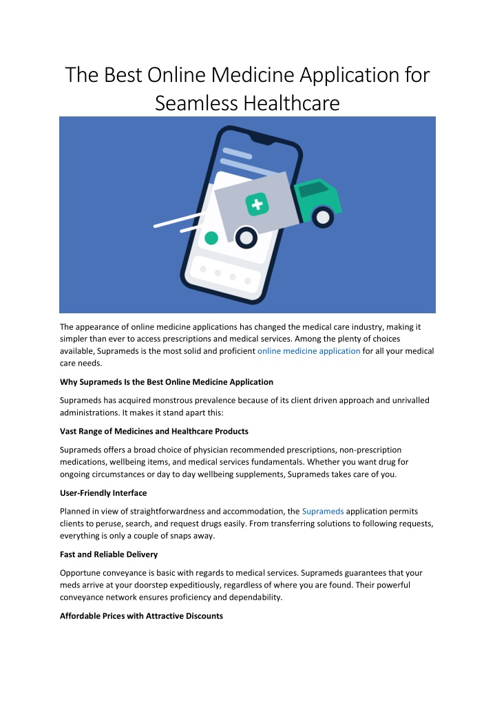 the best online medicine application for seamless