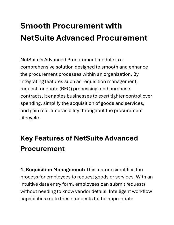 smooth procurement with netsuite advanced