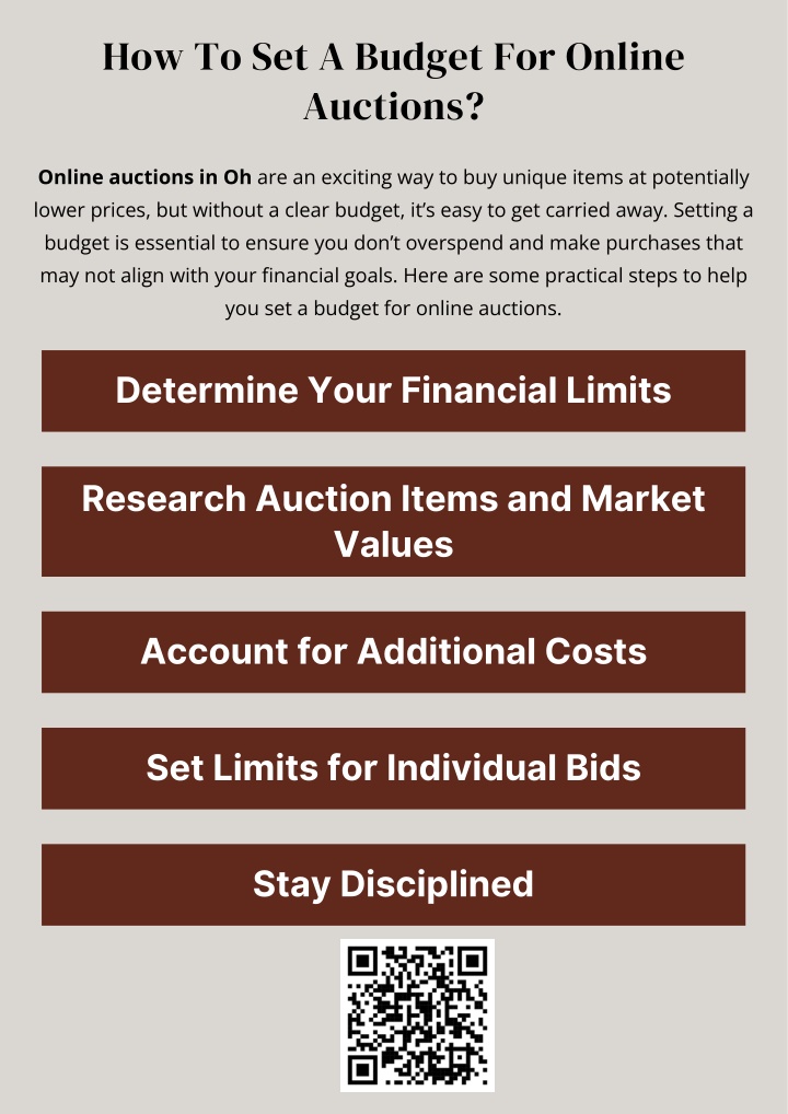 how to set a budget for online auctions