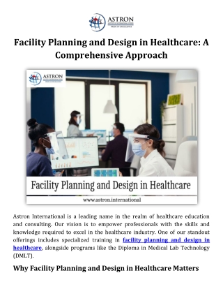 Facility Planning and Design in Healthcare A Comprehensive Approach