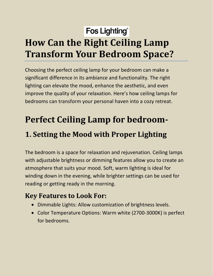 how can the right ceiling lamp transform your