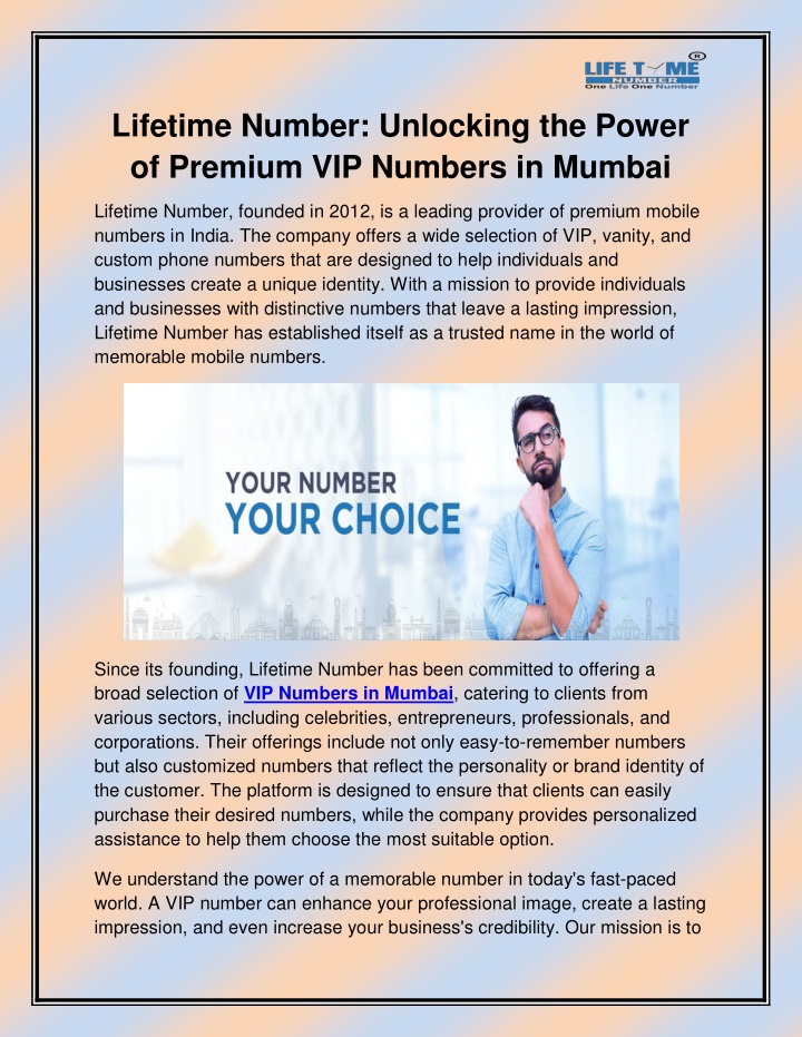 lifetime number unlocking the power of premium