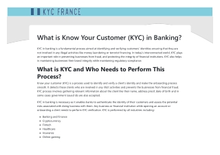 What is Know Your Customer (KYC) in Banking_