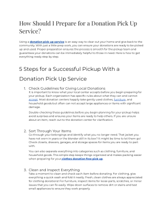 How Should I Prepare for a Donation Pick Up Service_