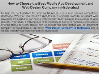 How to Choose the Best Mobile App Development and Web Design Company in Hyderabad