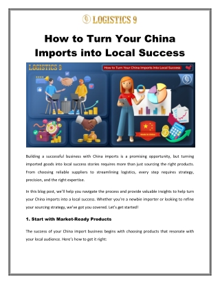 How to Turn Your China Imports into Local Success