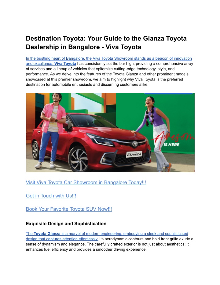 destination toyota your guide to the glanza