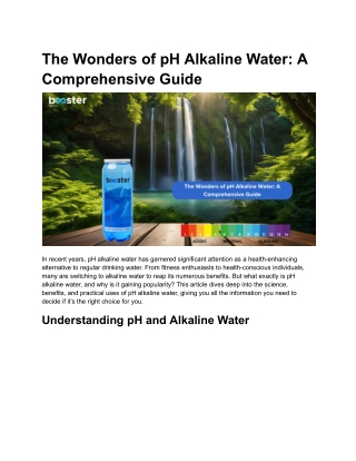 The Wonders of pH Alkaline Water_ A Comprehensive Guide