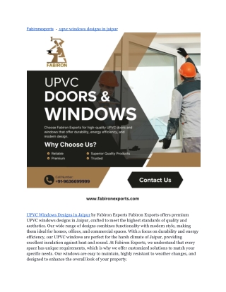 Fabironexports  -  upvc windows designs in jaipur