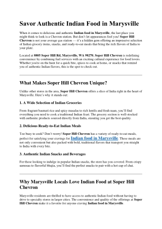 Savor Authentic Indian Food in Marysville