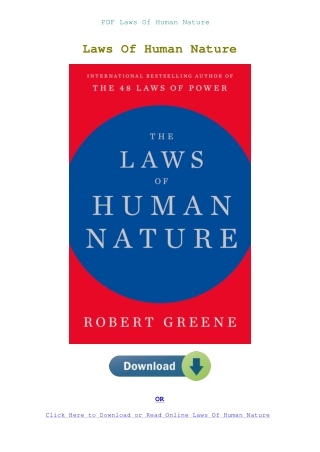 PDF Laws Of Human Nature