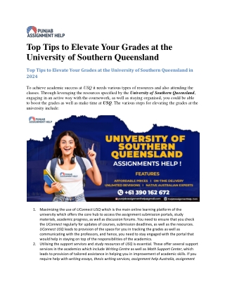 Top Tips to Elevate Your Grades at the University of Southern Queensland