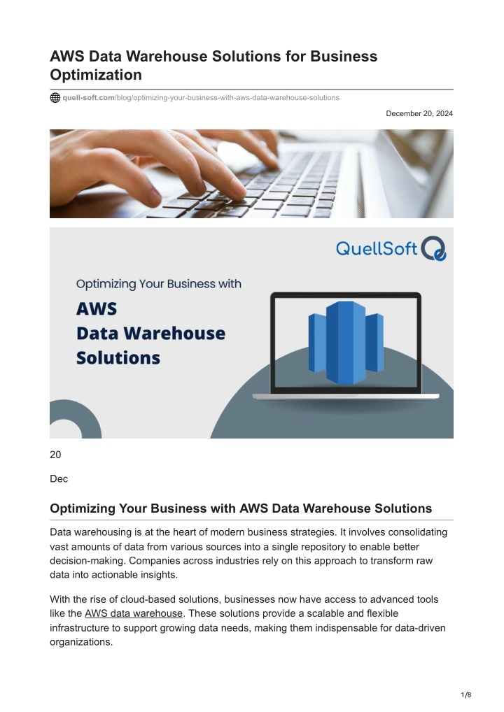 aws data warehouse solutions for business