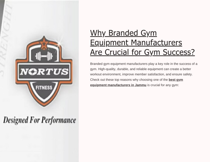 why branded gym equipment manufacturers