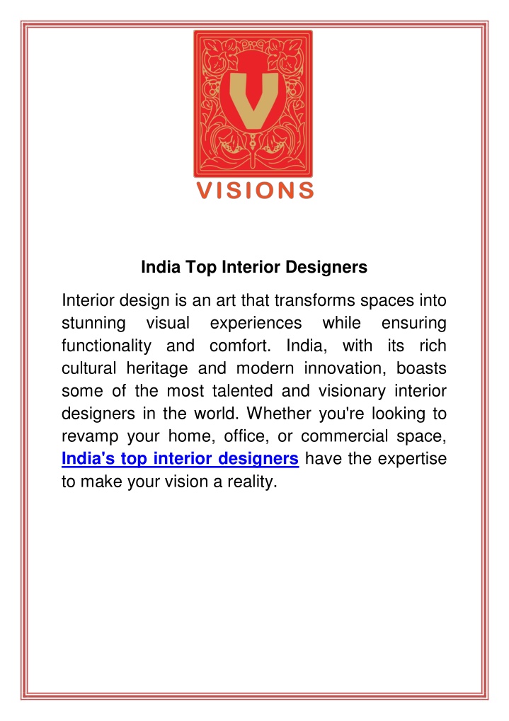 india top interior designers