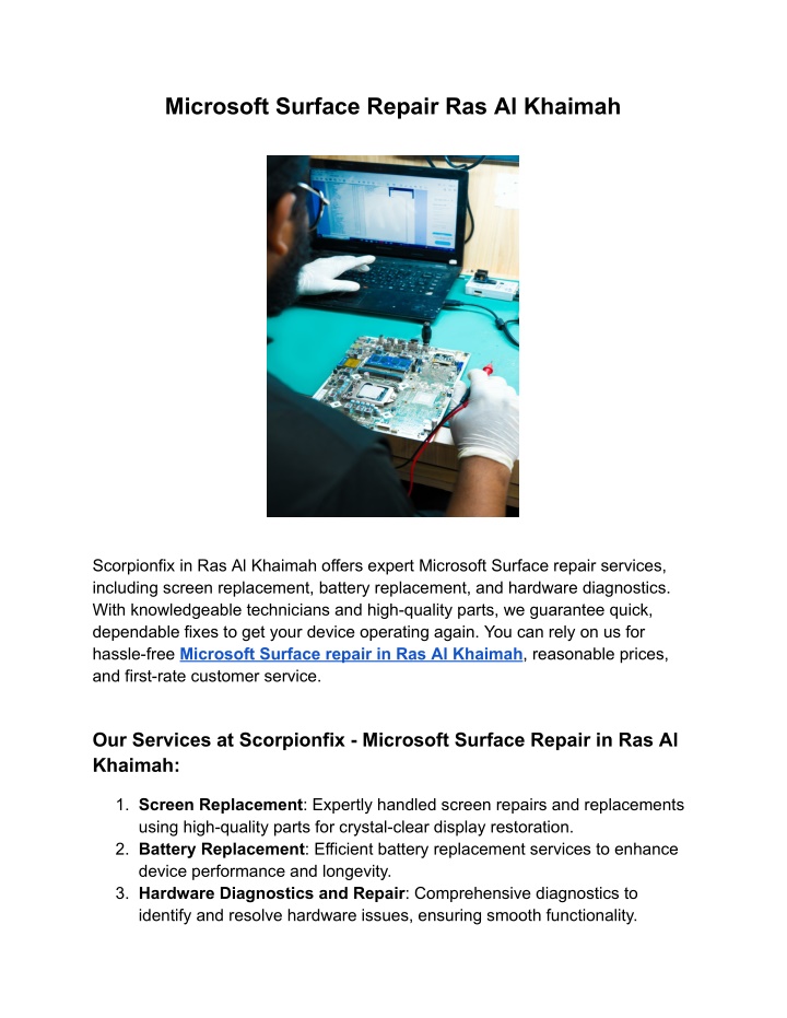 microsoft surface repair ras al khaimah