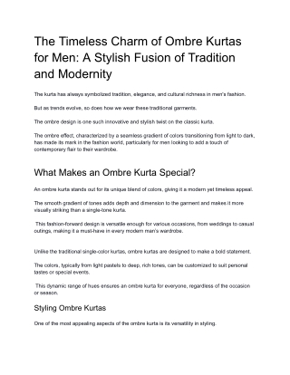 the timeless charm of ombre kurtas