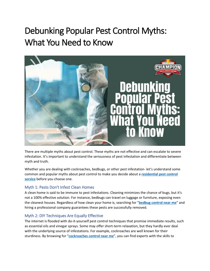 debunking popular pest control myths debunking