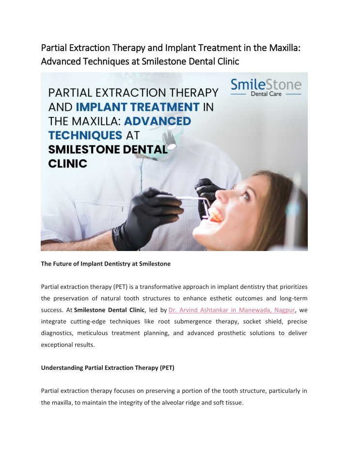 partial extraction therapy and implant treatment