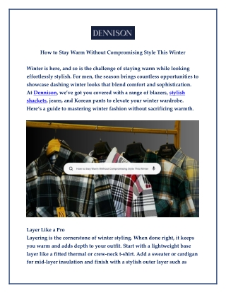 how to stay warm without compromising style this