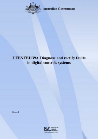 ueeneei139a diagnose and rectify faults
