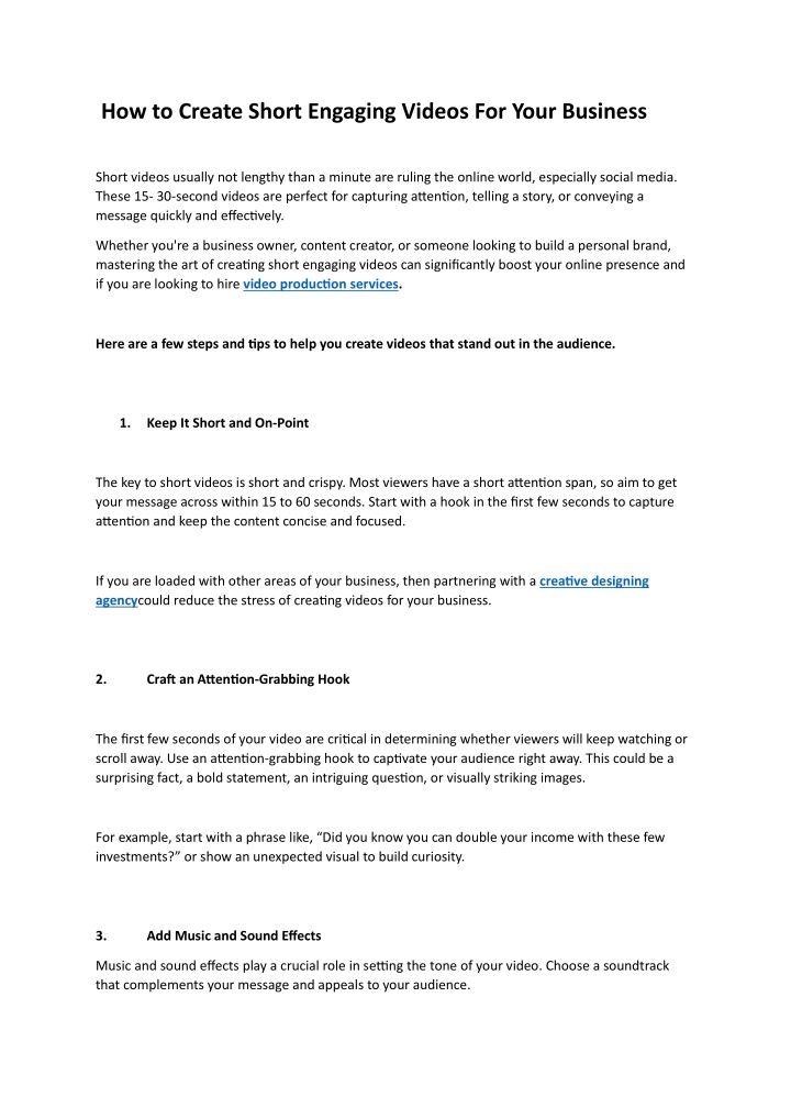 how to create short engaging videos for your