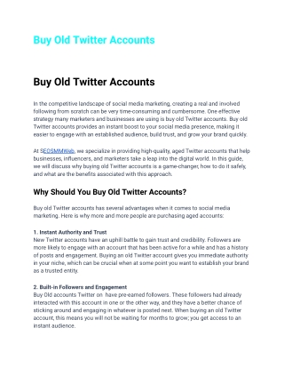 One Of The Best Website To Buy Old Twitter Accounts