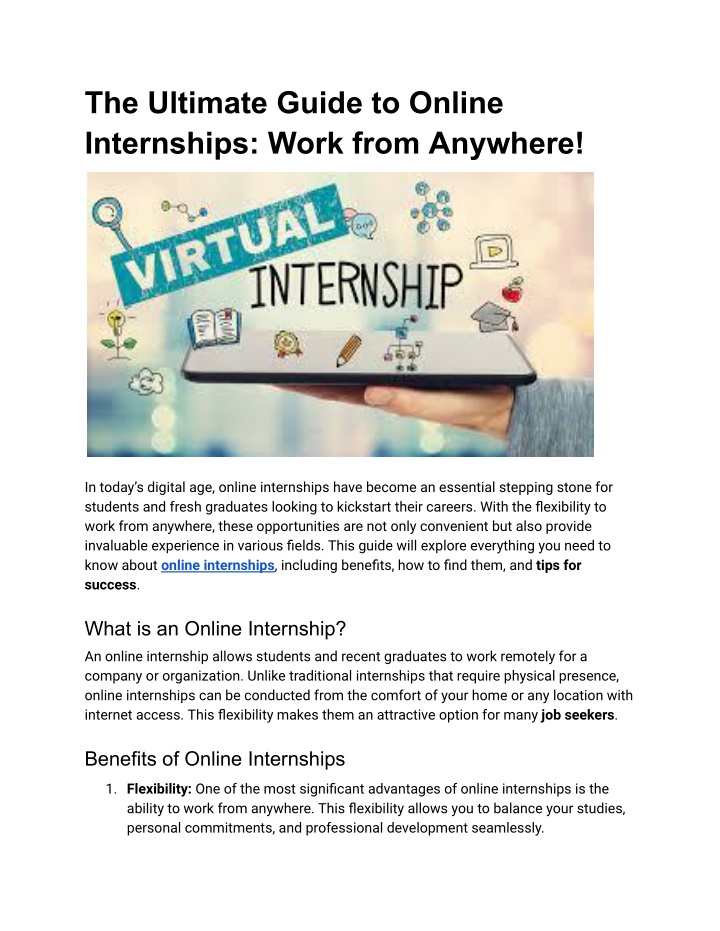 the ultimate guide to online internships work