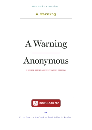 READ Books A Warning